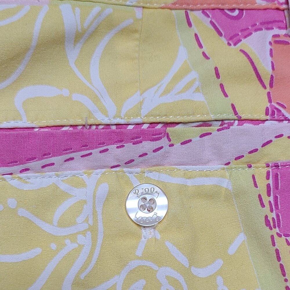 Lilly Pulitzer Multi Color Patchwork Pants Size 8-Vintage - Picture 9 of 16